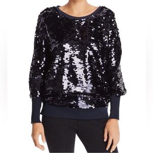 JOIE "Aldwyn" Navy Sequin Crewneck Sweater